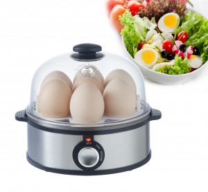 7 eggs kapasitet eggkoker for dampkoker med 360W wattstyrke og stekegg med 180W wattfunksjon